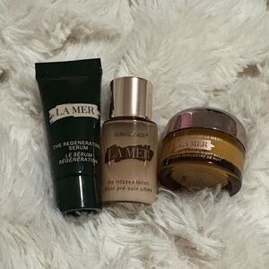 La Mer Skincare samples night balm/ infused lotion/regenerating serum
